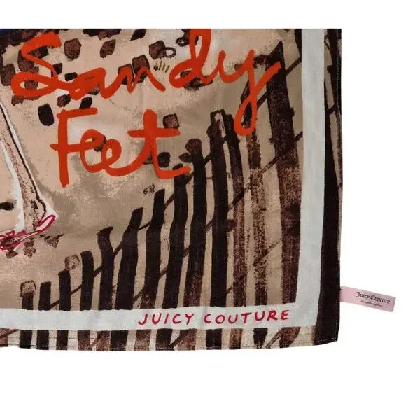 Juicy Couture Y2K Beach ScarfPeace Love Sandy FeetRetro Summer Vibes Silk